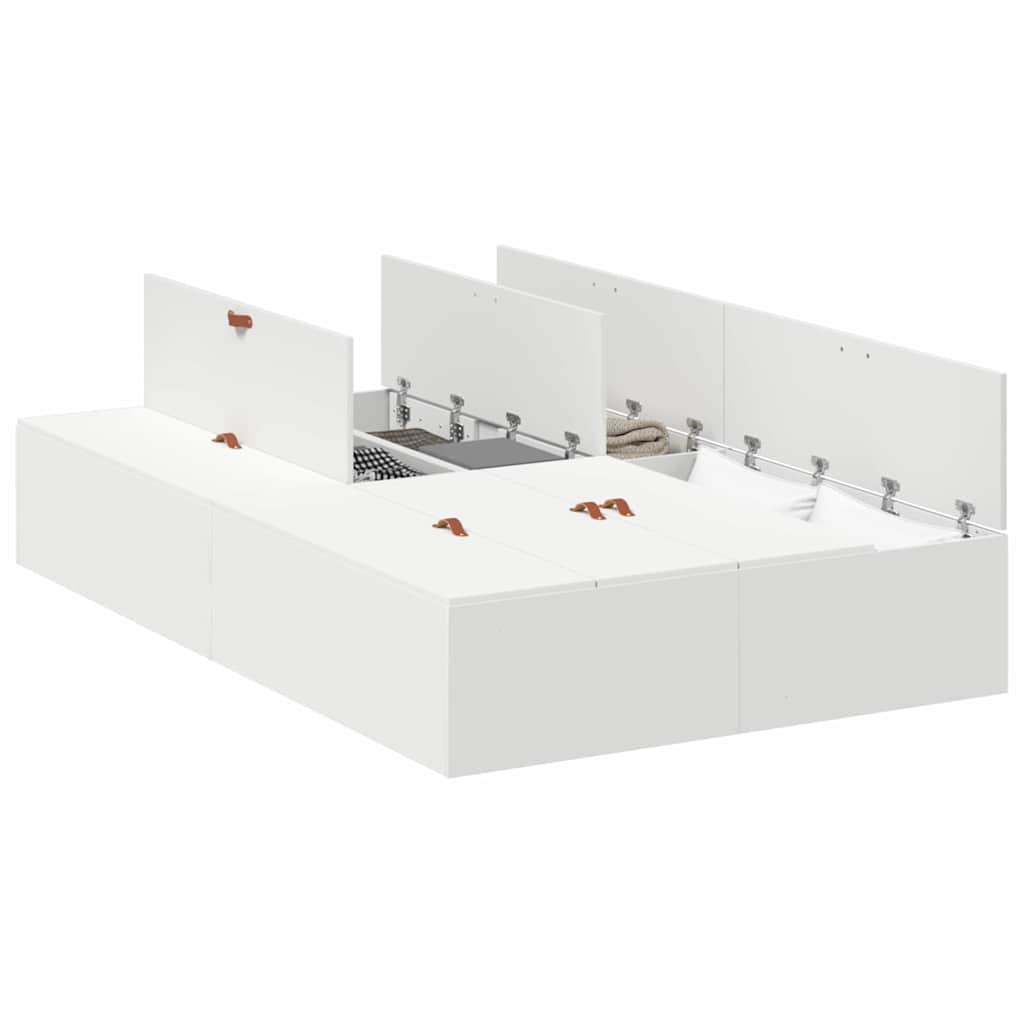 Bed Frame with Storage White 120 x 190 cm Engineered wood
