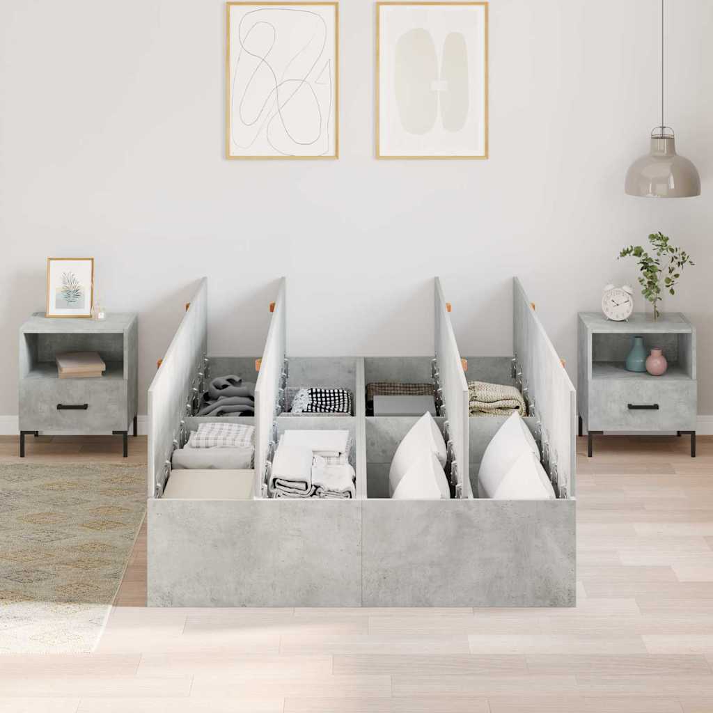 Bed Frame Concrete grey 120 x 190 cm Engineered wood