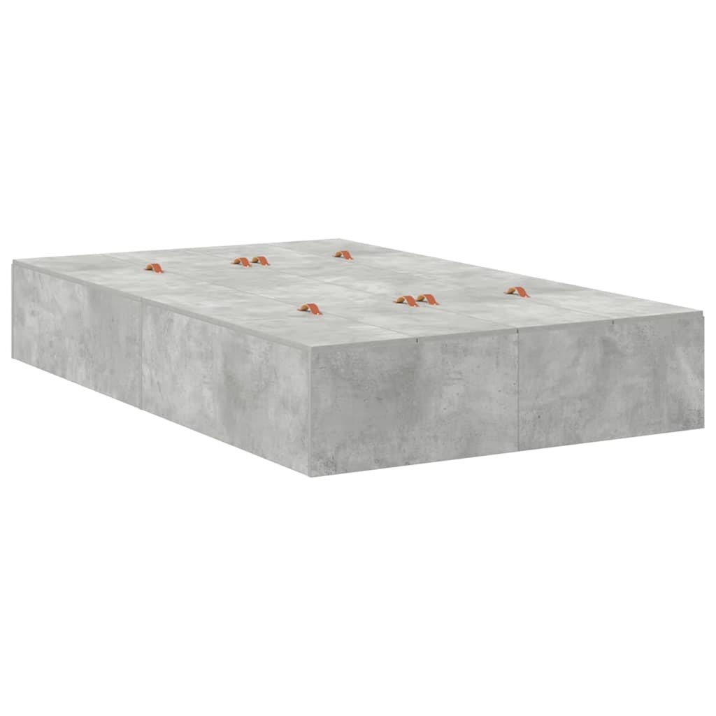 Bed Frame Concrete grey 120 x 190 cm Engineered wood