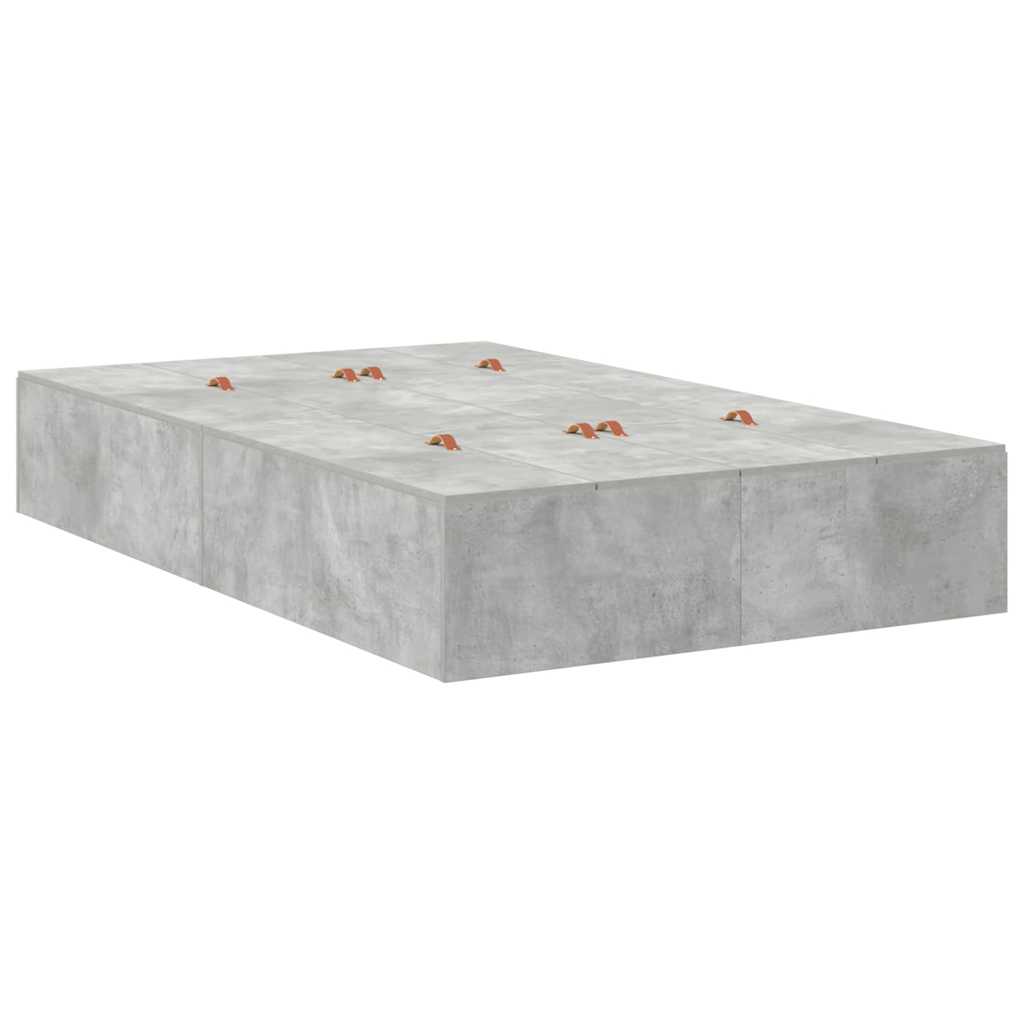 Bed Frame Concrete grey 120 x 190 cm Engineered wood
