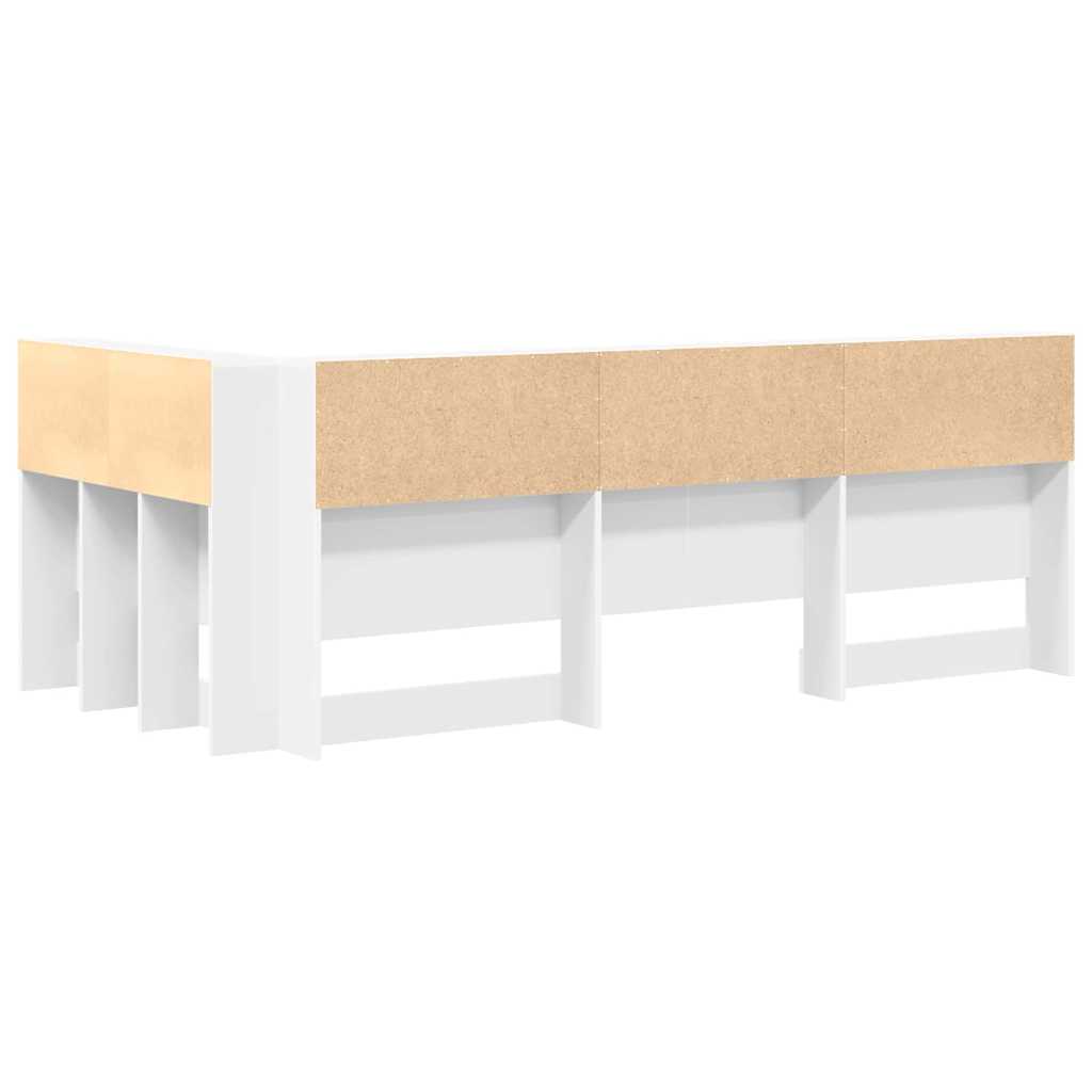 Storage Headboard with Shelf White 80 cm Engineered wood