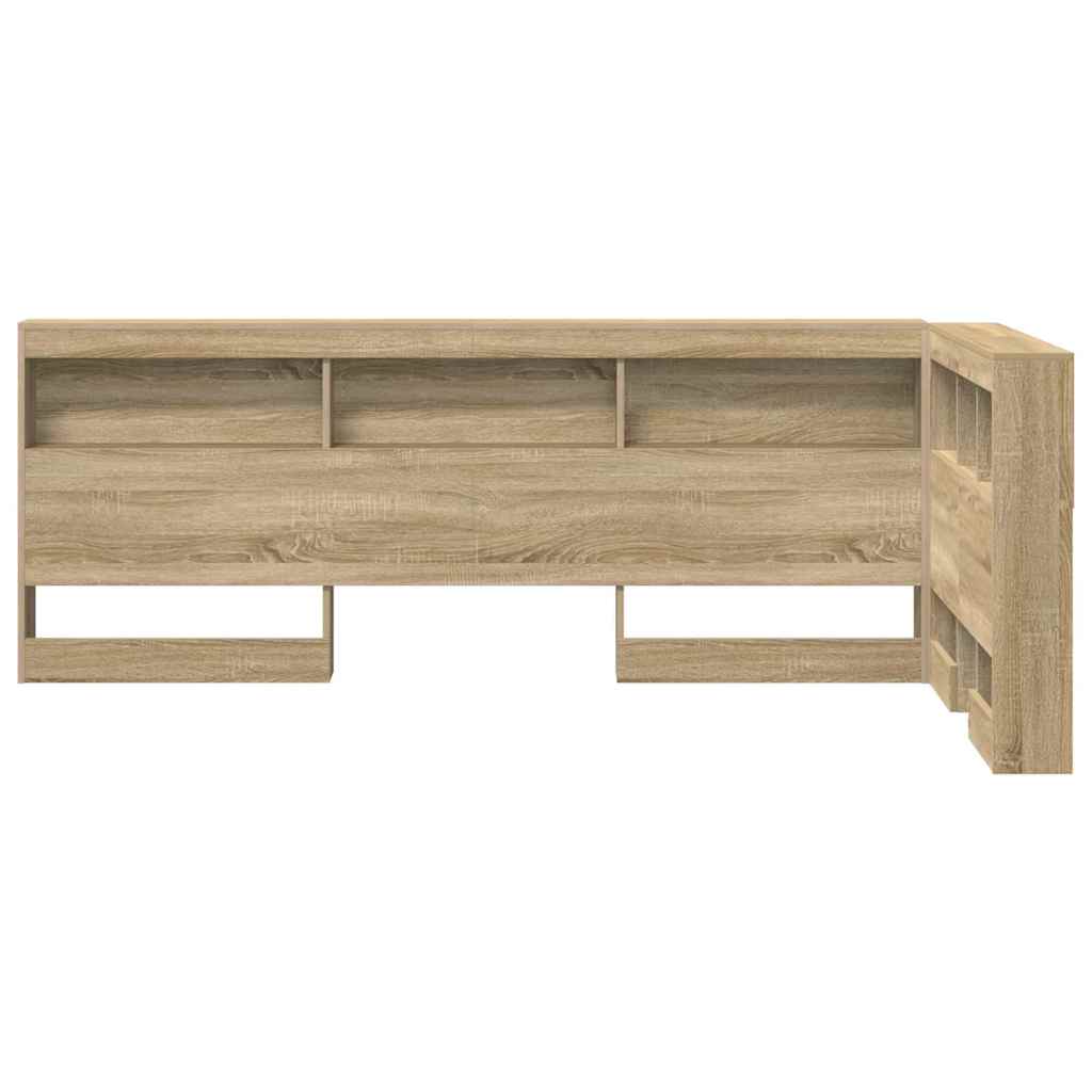 Storage Headboard with Shelf Sonoma oak 80 cm Engineered wood