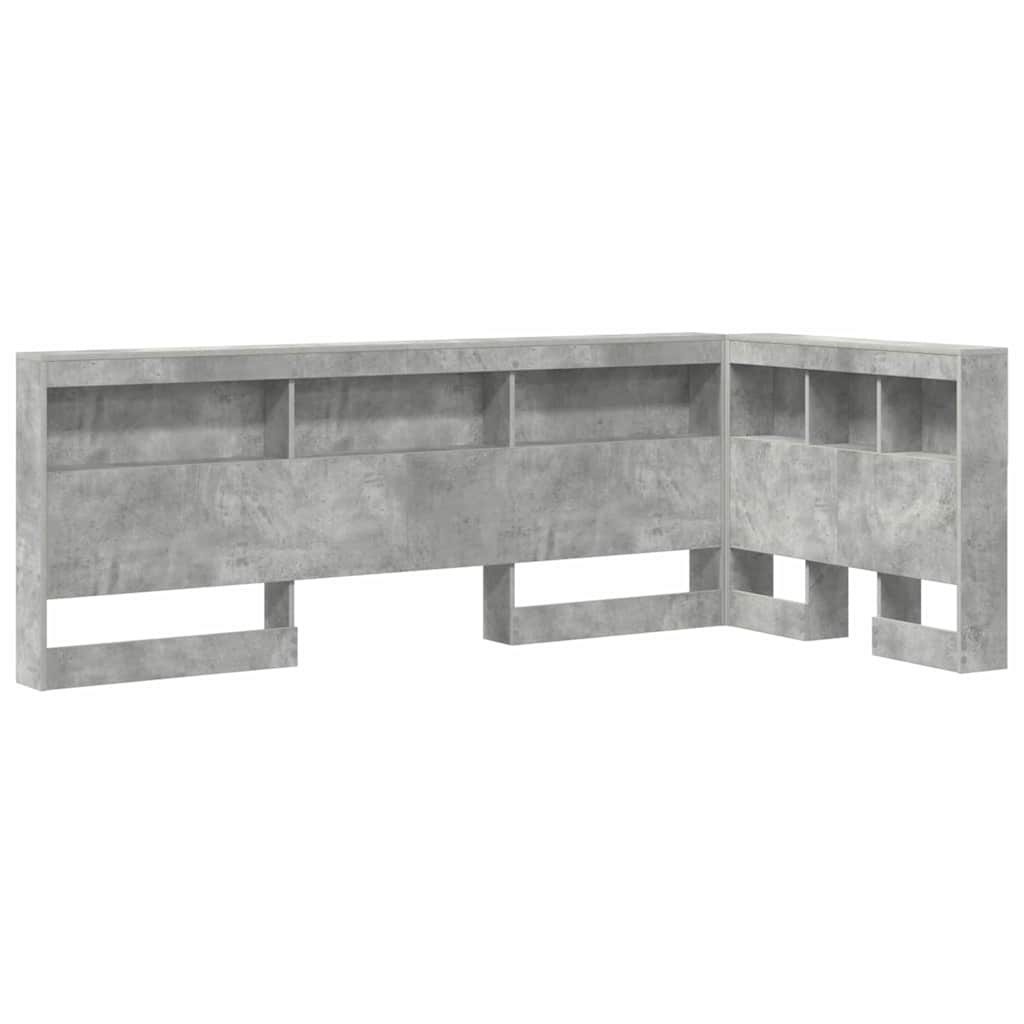Storage Headboard Concrete grey 80 cm Engineered wood