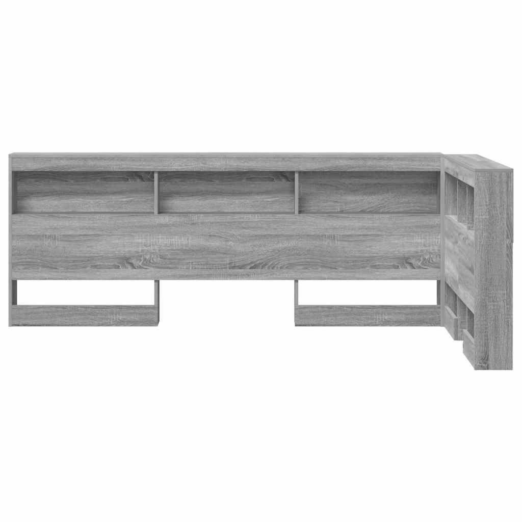 Storage Headboard with Shelf Grey sonoma 80 cm Engineered wood