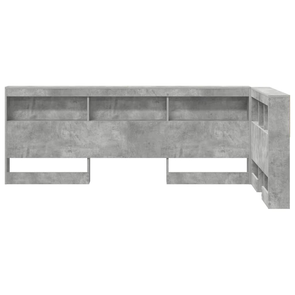 Storage Headboard Concrete grey 90 cm Engineered wood
