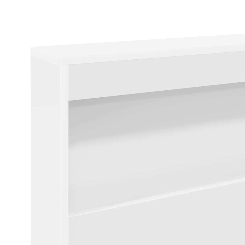 Storage Headboard with Shelf White 200 cm Engineered wood