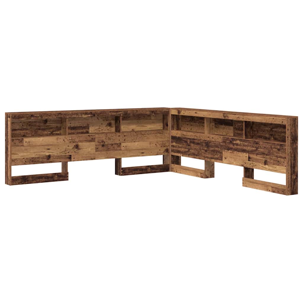 Storage Headboard with Shelf Old wood 200 cm Engineered wood