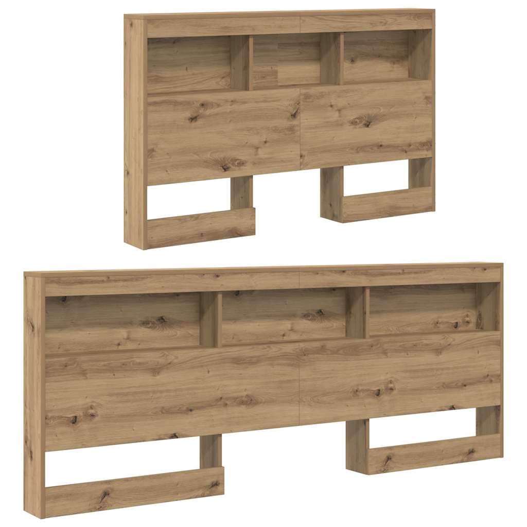 Storage Headboard with Shelf Artisan oak 120 cm Engineered wood