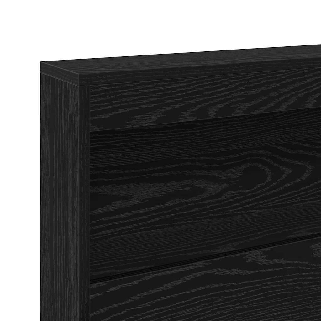 Storage Headboard with Shelf Black oak 140 cm Engineered wood