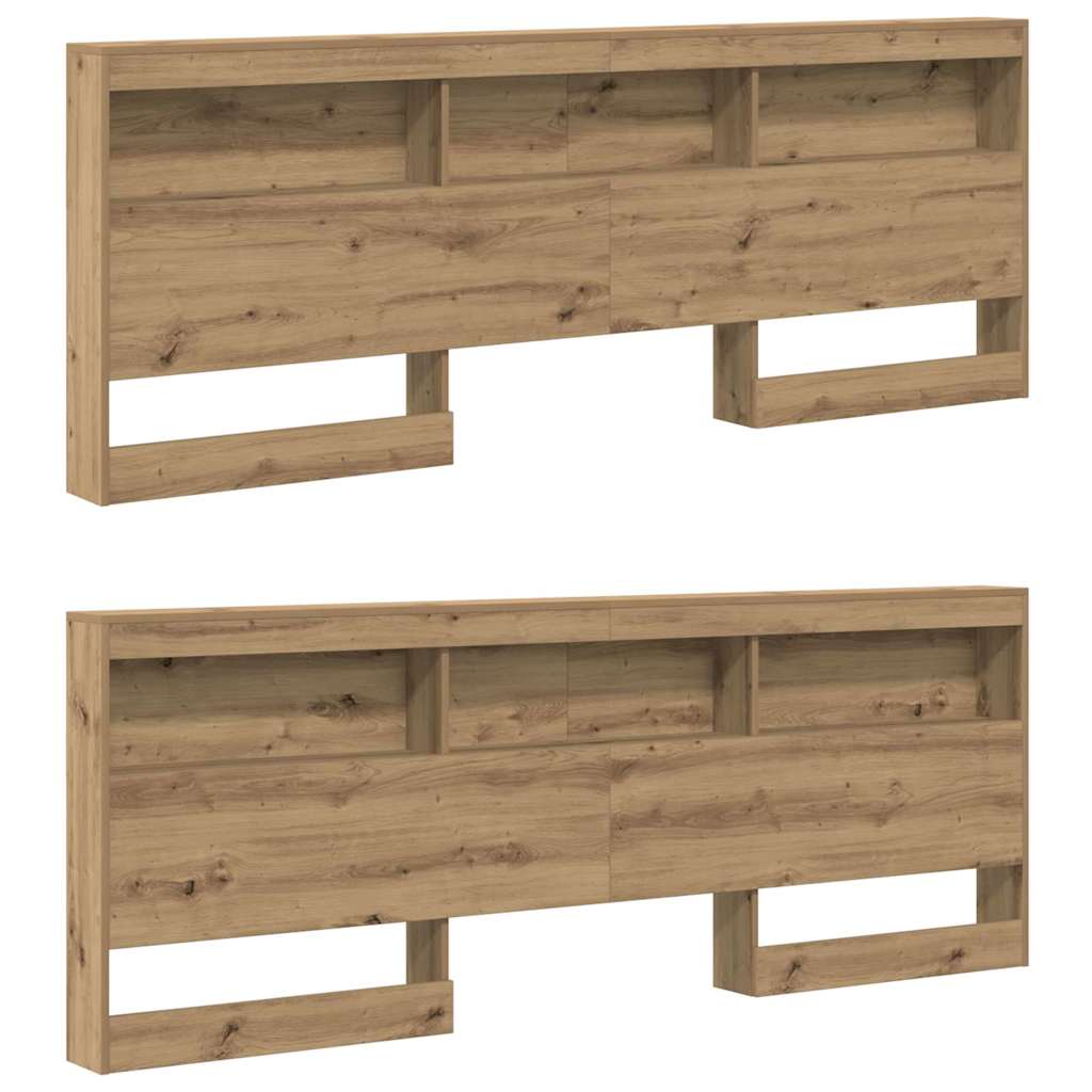 Storage Headboard with Shelf Artisan oak 180 cm Engineered wood