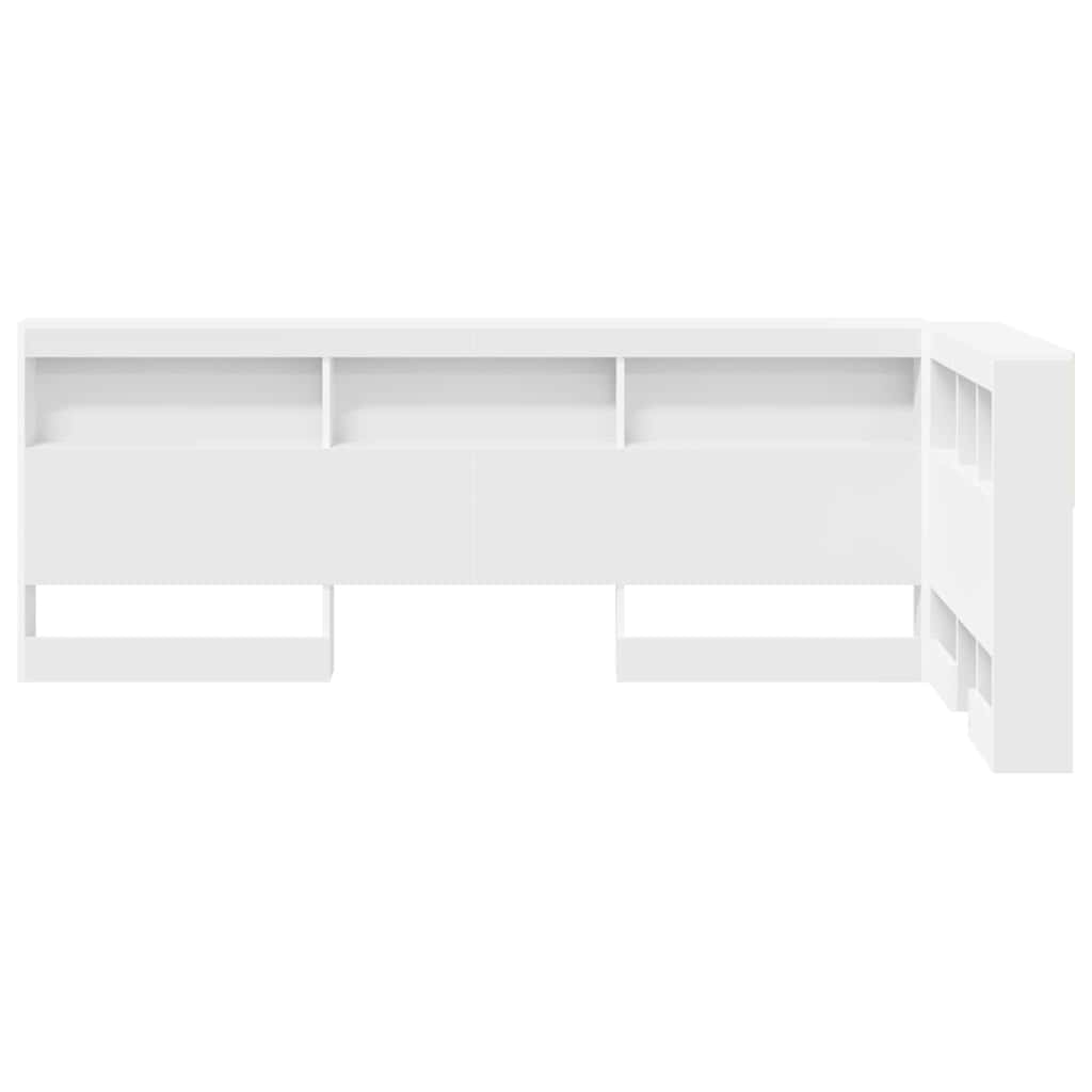 Storage Headboard with Shelf White 90 cm Engineered wood
