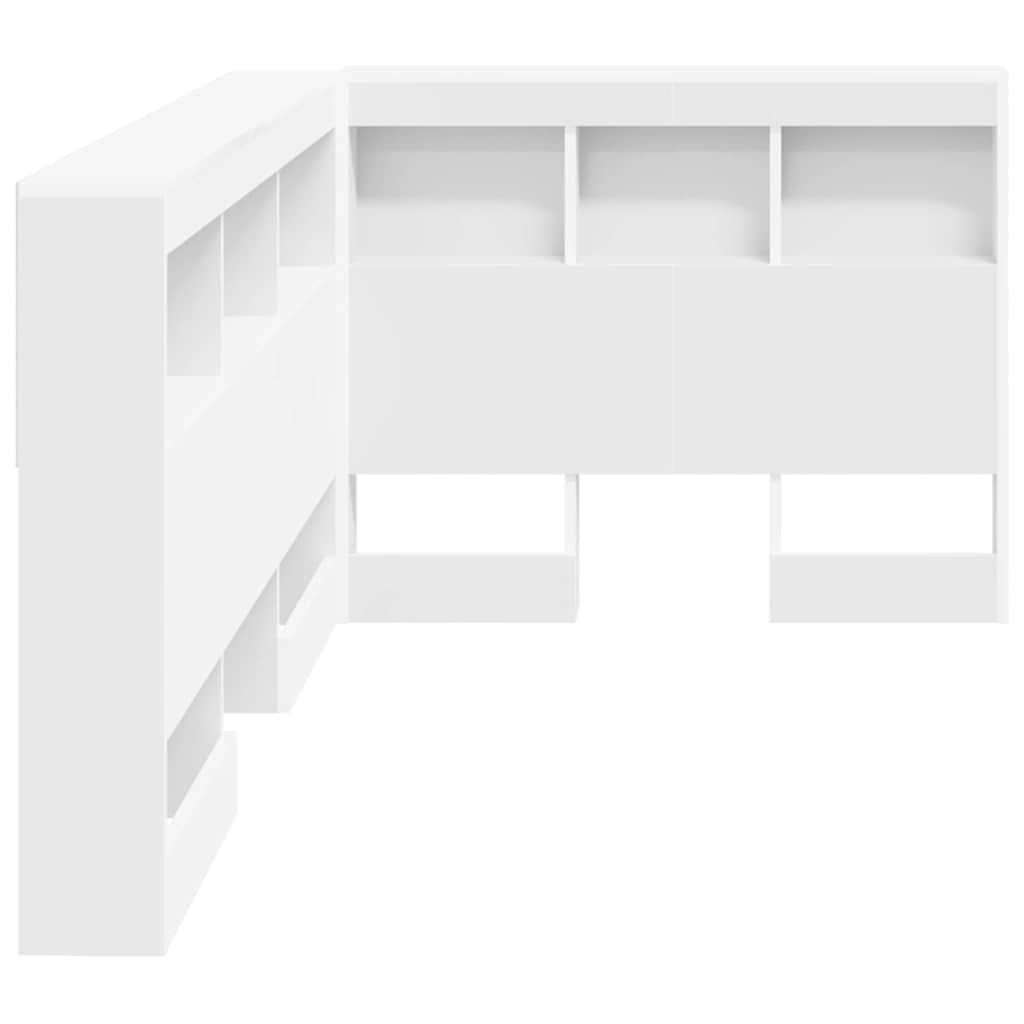 Storage Headboard with Shelf White 90 cm Engineered wood