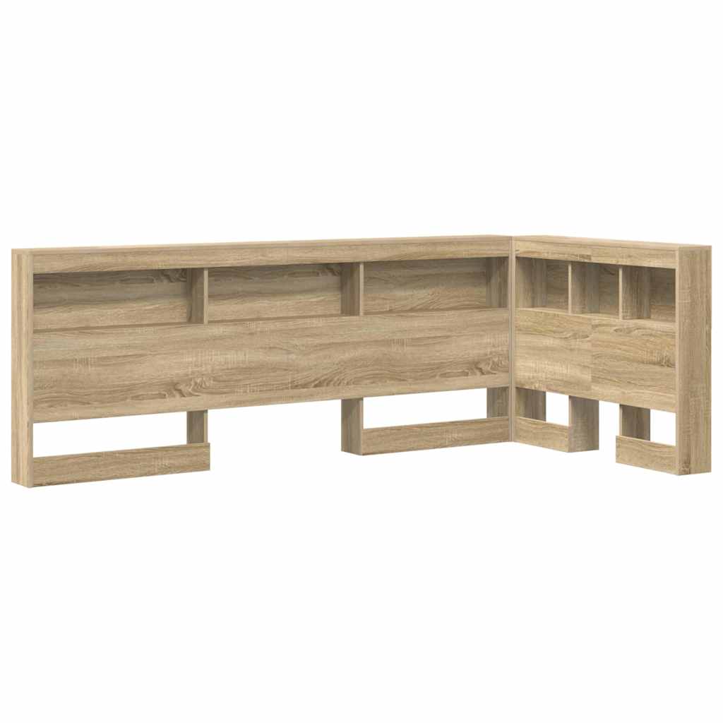 Storage Headboard with Shelf Sonoma oak 90 cm Engineered wood
