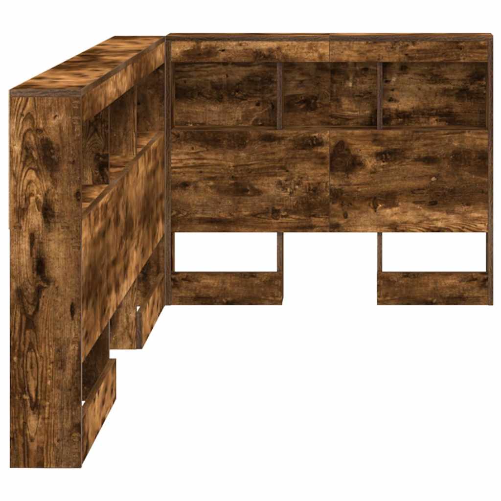 Storage Headboard with Shelf Smoked oak 75 cm Engineered wood