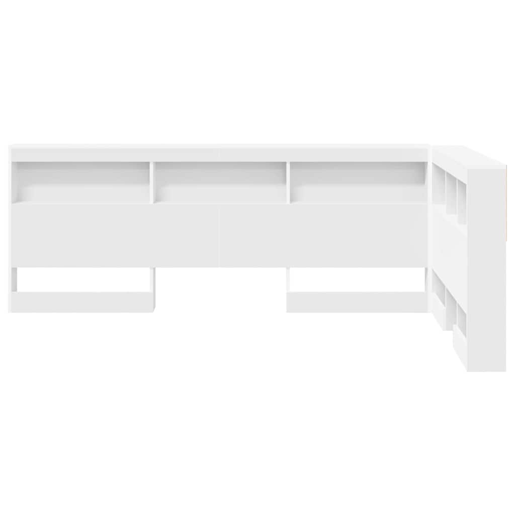 Storage Headboard with Shelf White 120 cm Engineered wood