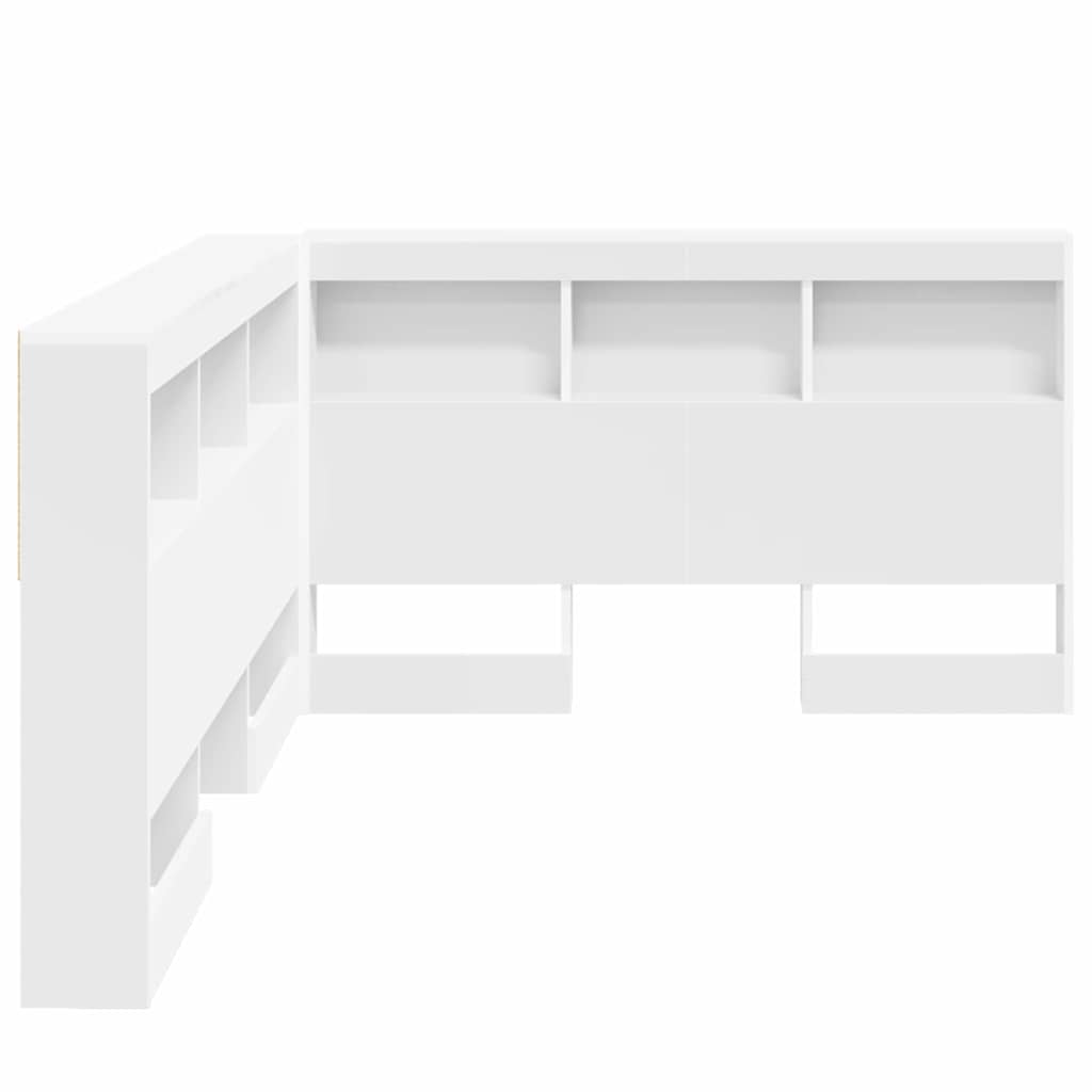 Storage Headboard with Shelf White 120 cm Engineered wood