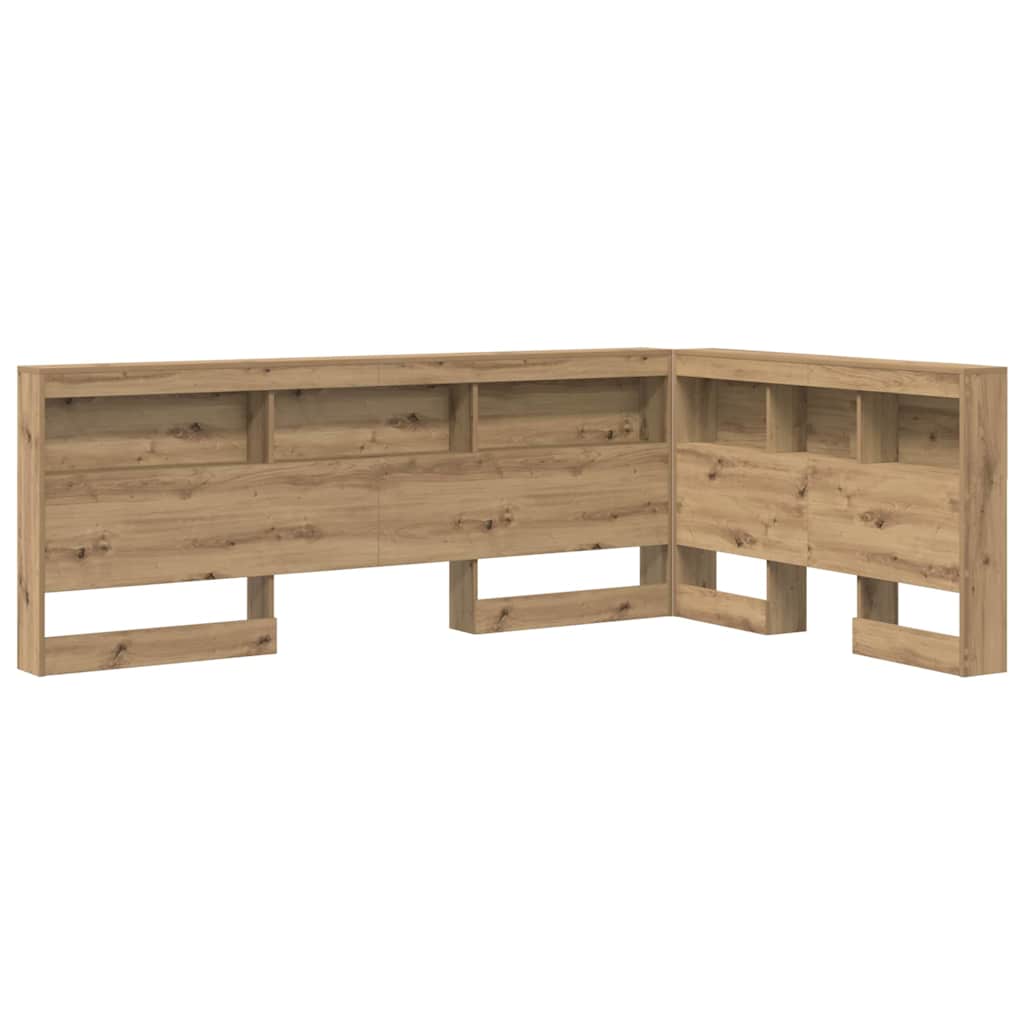 Storage Headboard with Shelf Artisan oak 120 cm Engineered wood