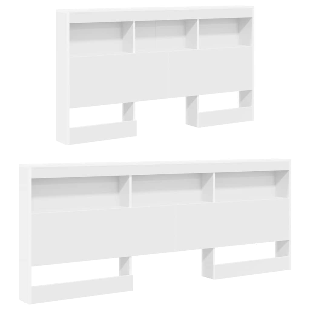Storage Headboard with Shelf White 140 cm Engineered wood