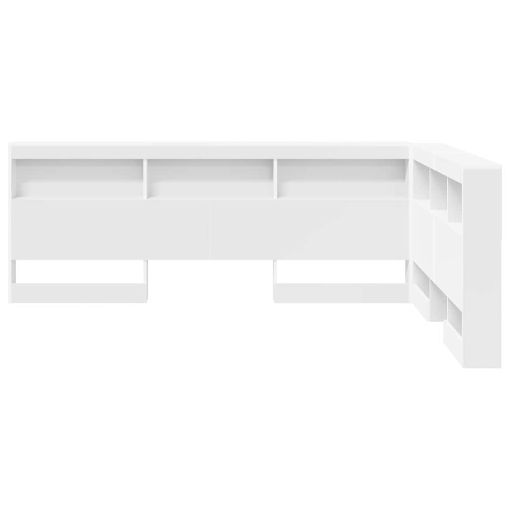Storage Headboard with Shelf White 140 cm Engineered wood