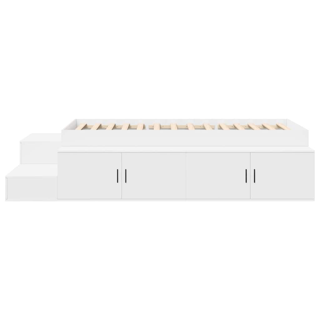 Storage Bed Frame White 244 x 118 x 53.5 cm Engineered wood