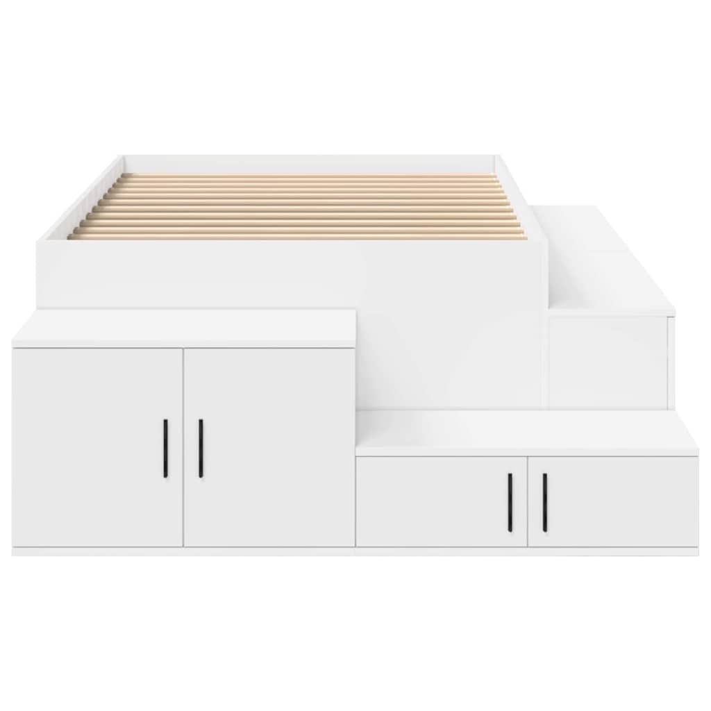 Storage Bed Frame White 244 x 118 x 53.5 cm Engineered wood
