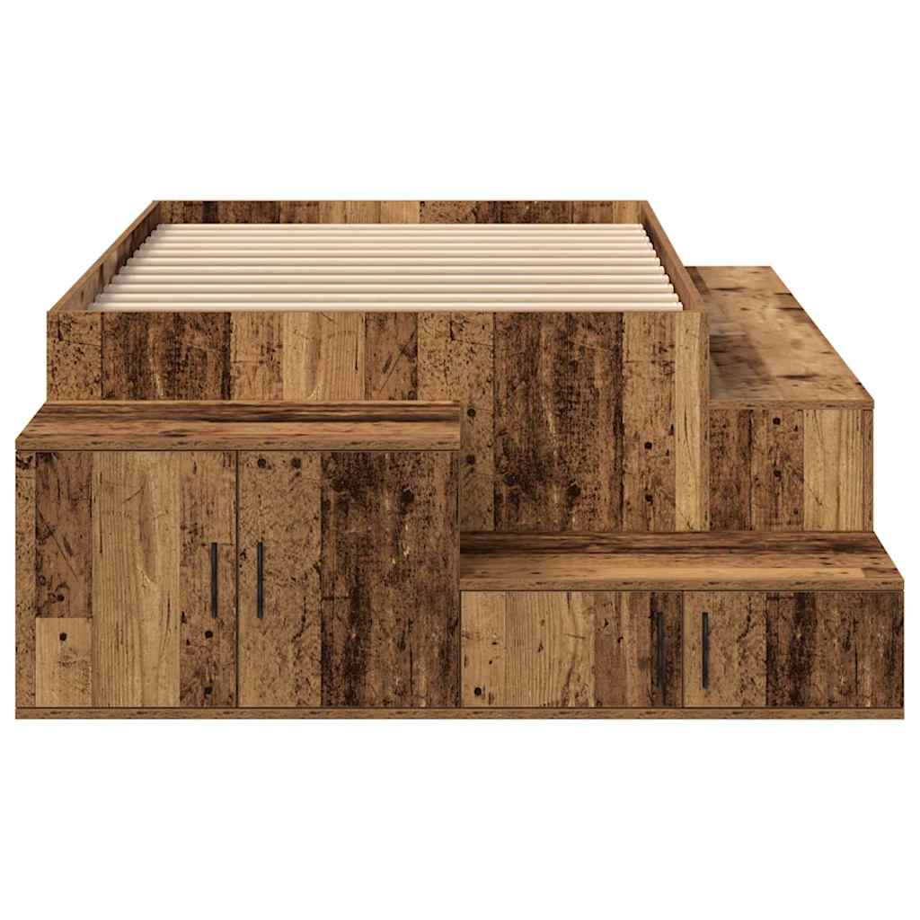 Storage Bed Frame Old wood 244 x 118 x 53.5 cm Engineered wood