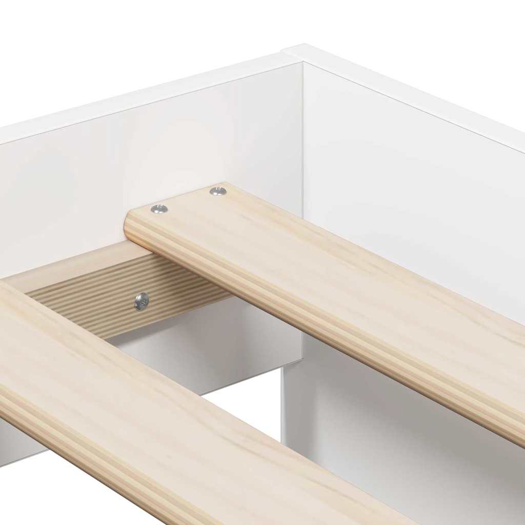 Storage Bed Frame White 244 x 127 x 53.5 cm Engineered wood