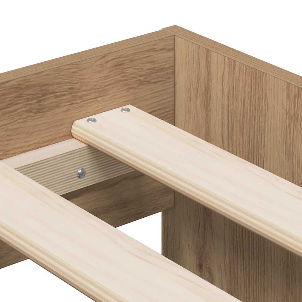 Storage Bed Frame with Drawer Artisan oak 244 x 127 x 53.5 cm