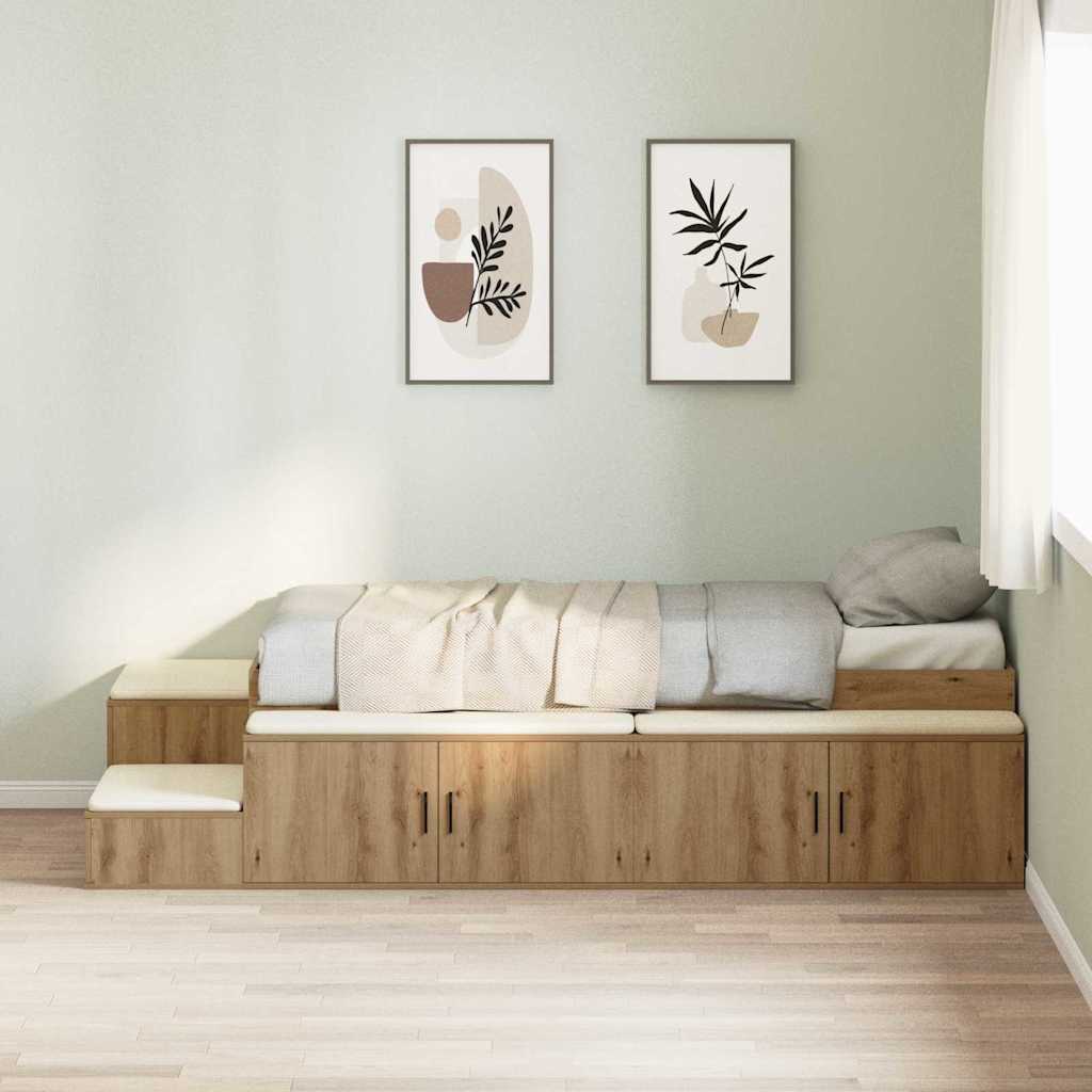 Storage Bed Frame with Drawer Artisan oak 244 x 127 x 53.5 cm