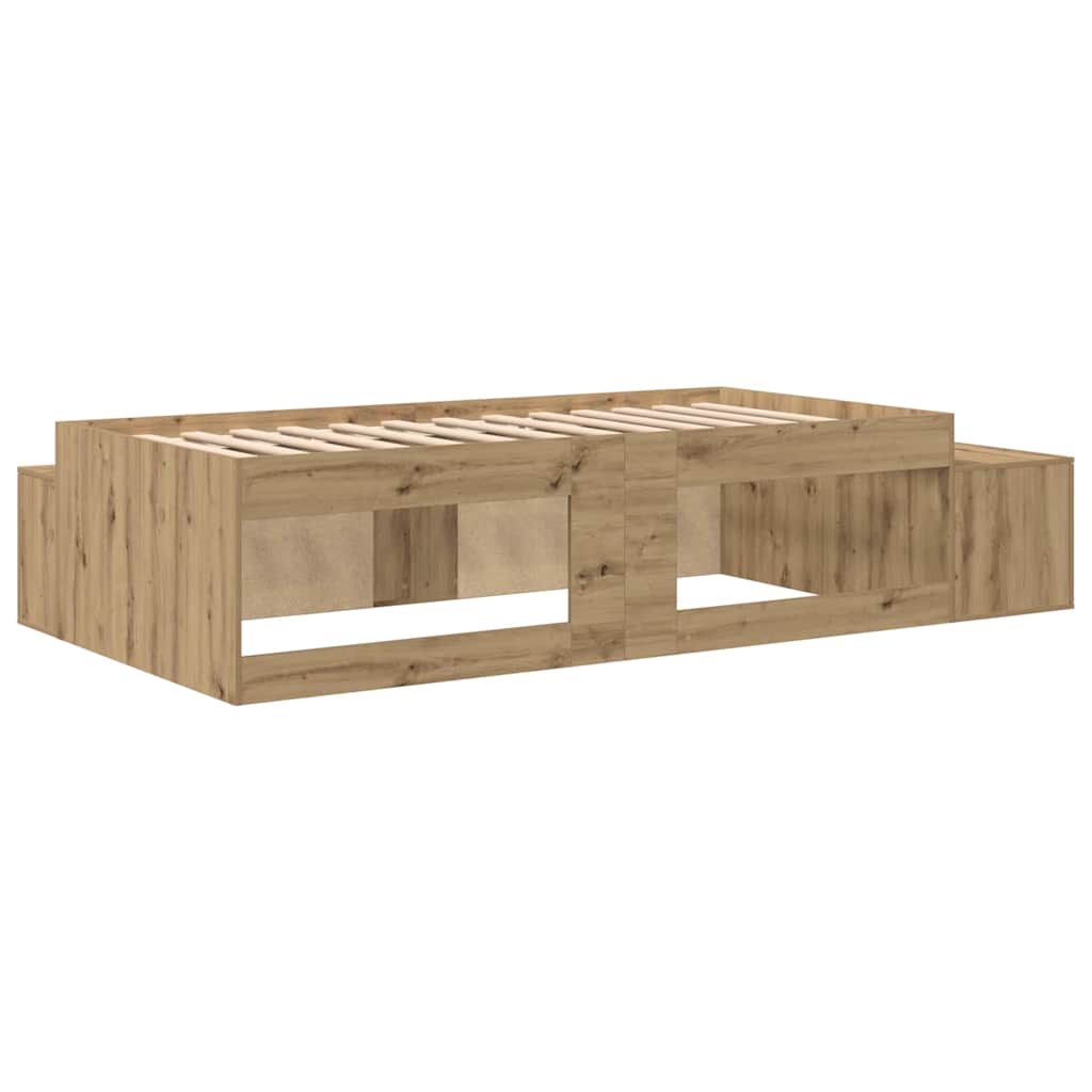 Storage Bed Frame with Drawer Artisan oak 244 x 127 x 53.5 cm