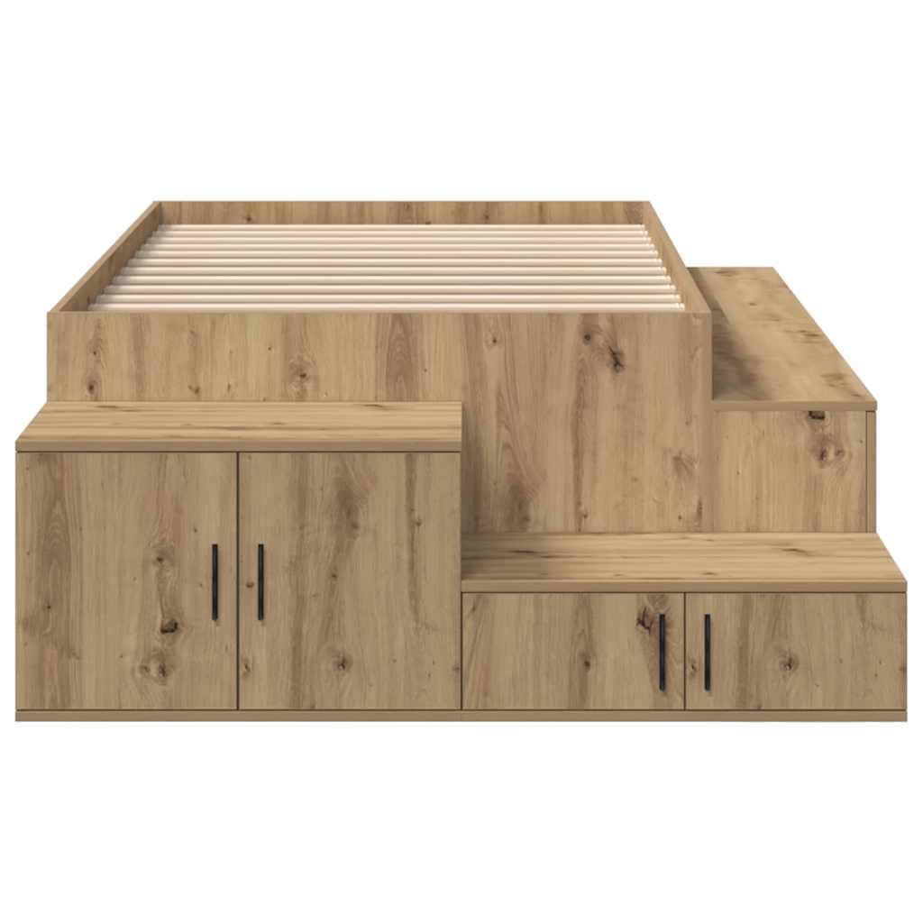 Storage Bed Frame with Drawer Artisan oak 244 x 127 x 53.5 cm