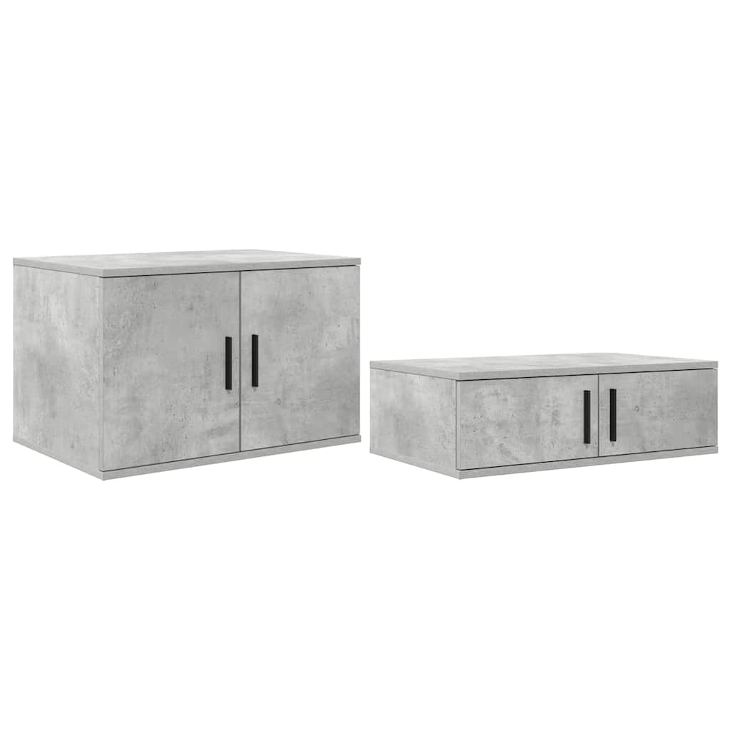 Storage Bed Frame with Drawer Concrete Grey 234 x 118 x 53.5 cm