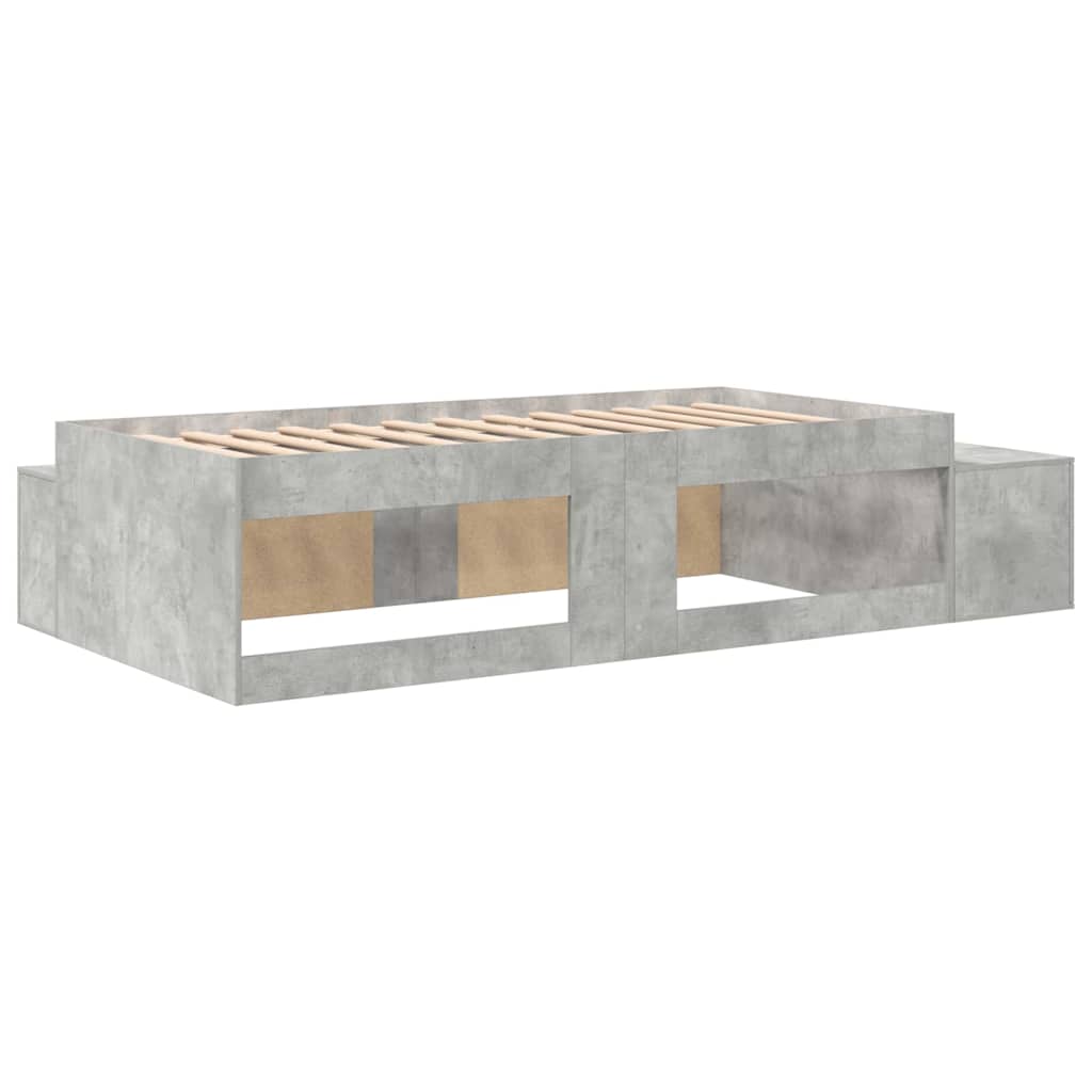 Storage Bed Frame with Drawer Concrete Grey 234 x 118 x 53.5 cm