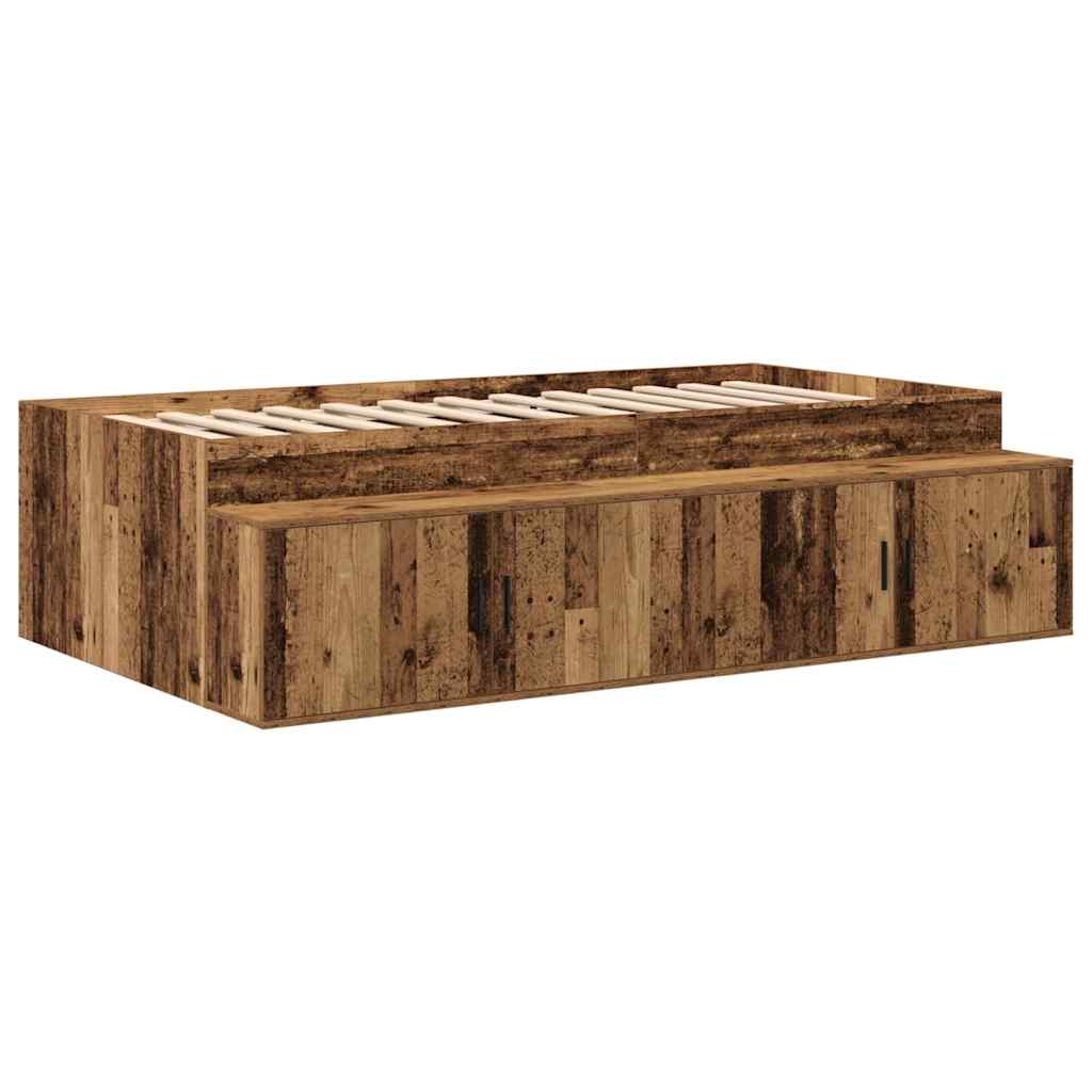 Storage Bed Frame Old wood 234 x 103 x 53.5 cm Engineered wood
