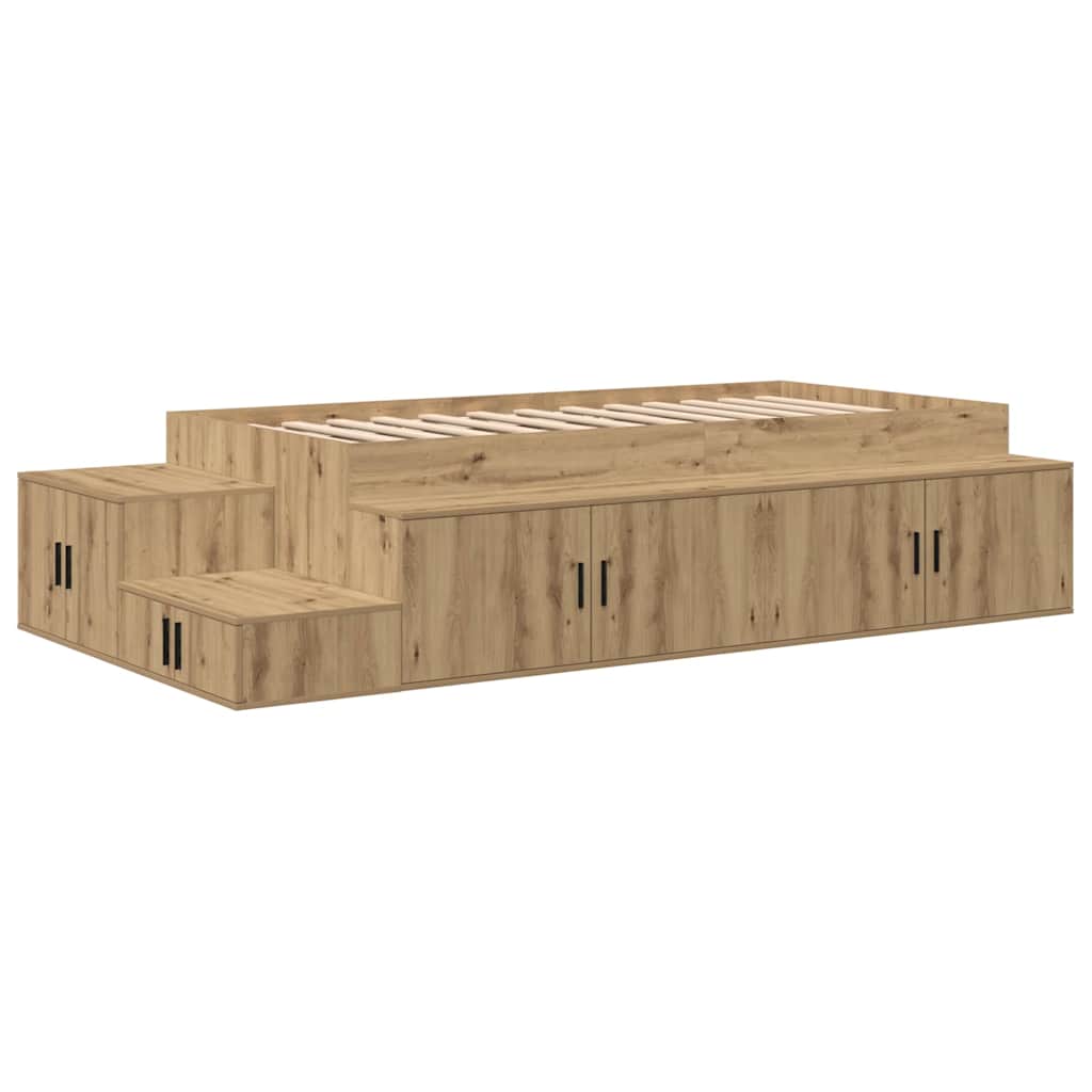 Storage Bed Frame with Drawer Artisan oak 234 x 103 x 53.5 cm