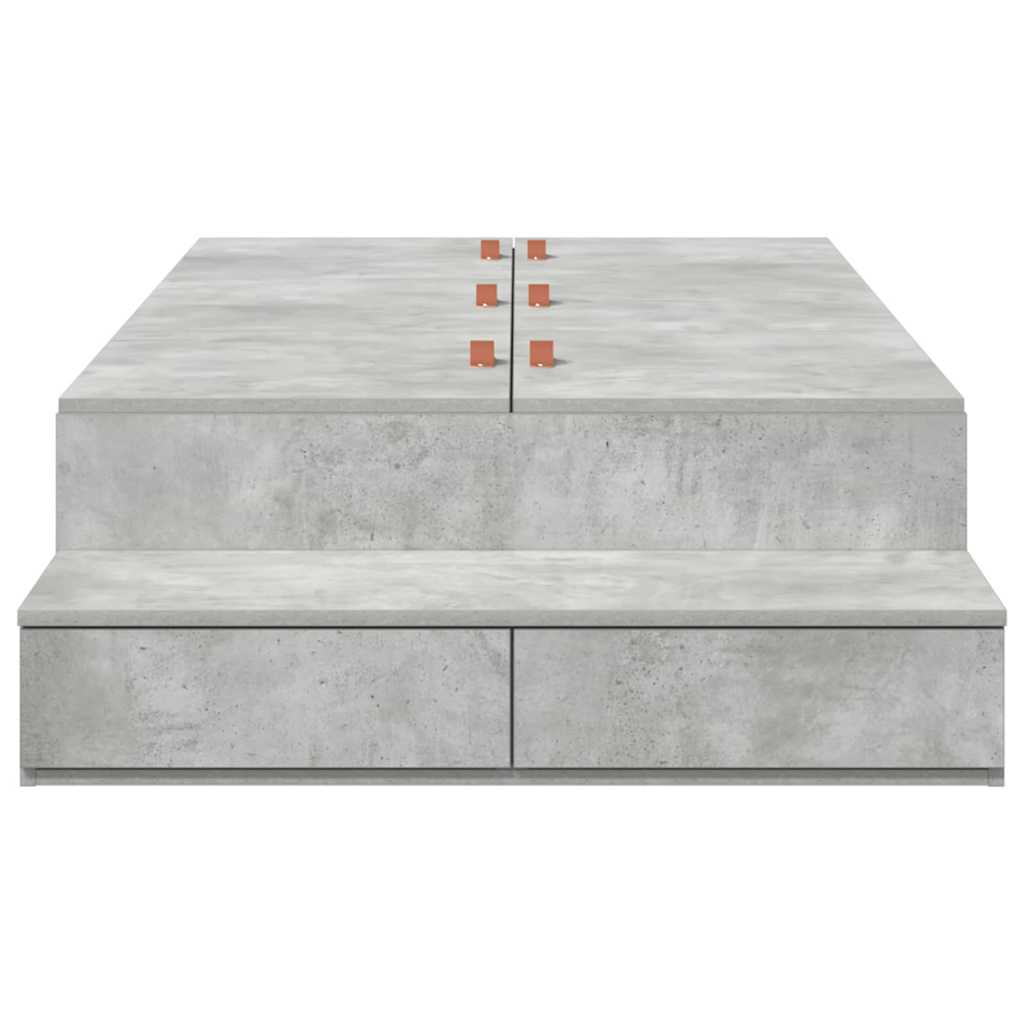 Storage Bed Frame with Door Concrete Grey 236.5 x 80 x 31.5 cm