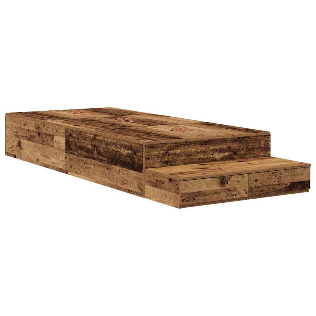 Storage Bed Frame Old wood 236.5 x 80 x 31.5 cm Engineered wood