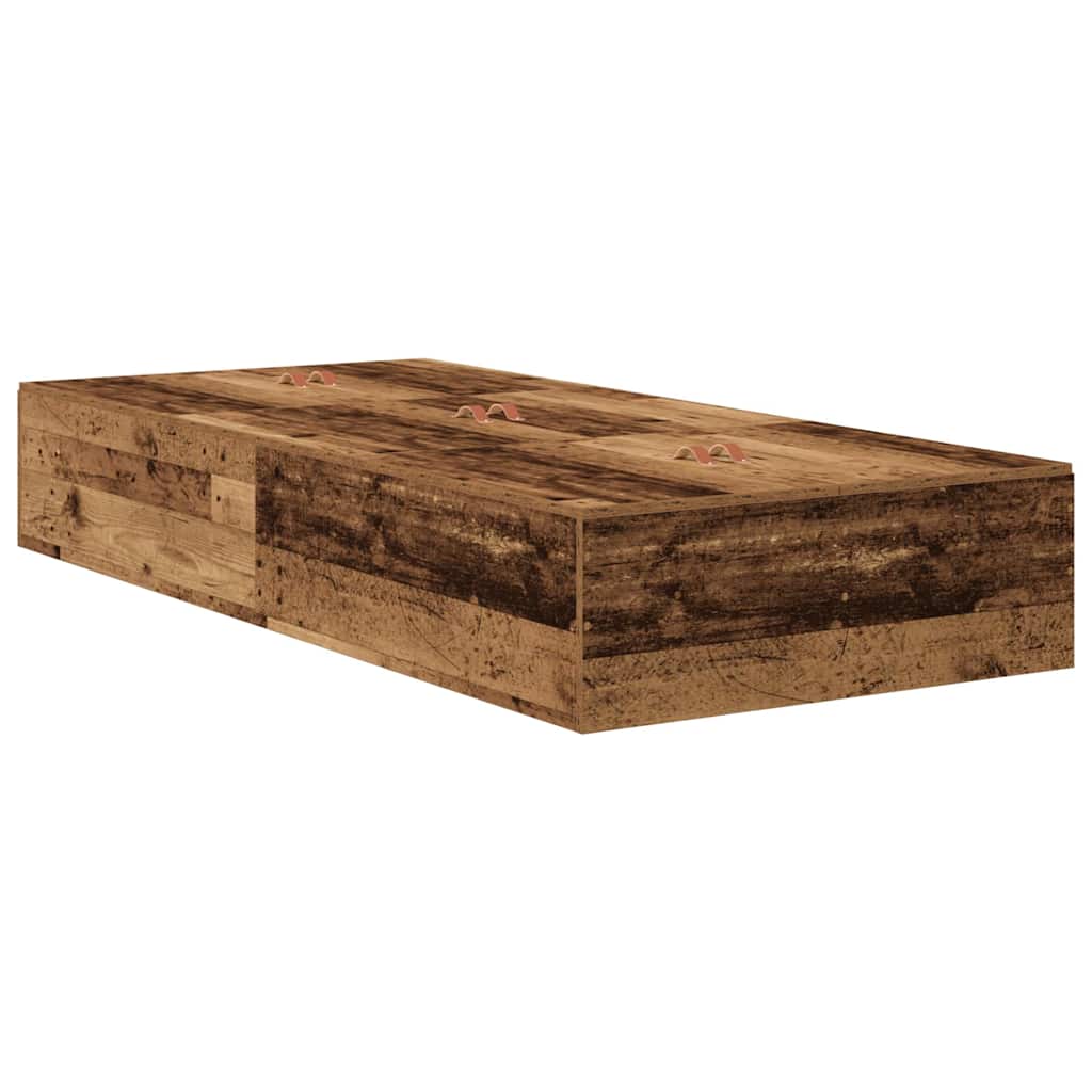 Storage Bed Frame Old wood 236.5 x 80 x 31.5 cm Engineered wood