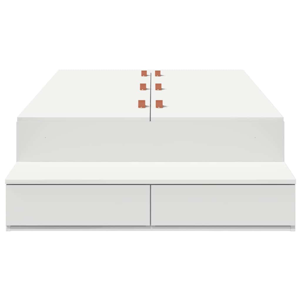 Storage Bed Frame White 236.5 x 90 x 31.5 cm Engineered wood