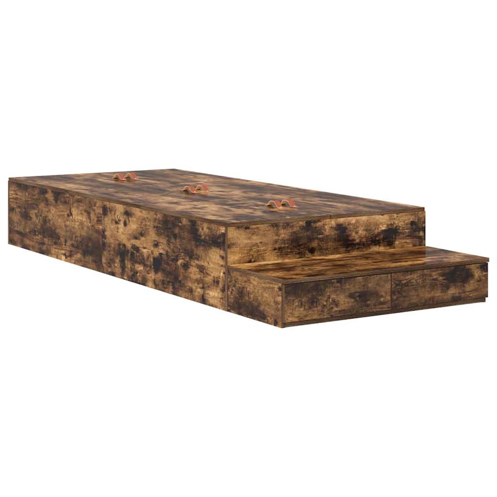 Storage Bed Frame with Drawer Smoked Oak 236.5 x 100 x 31.5 cm