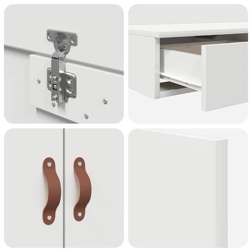 Storage Bed Frame White 236.5 x 200 x 31.5 cm Engineered wood