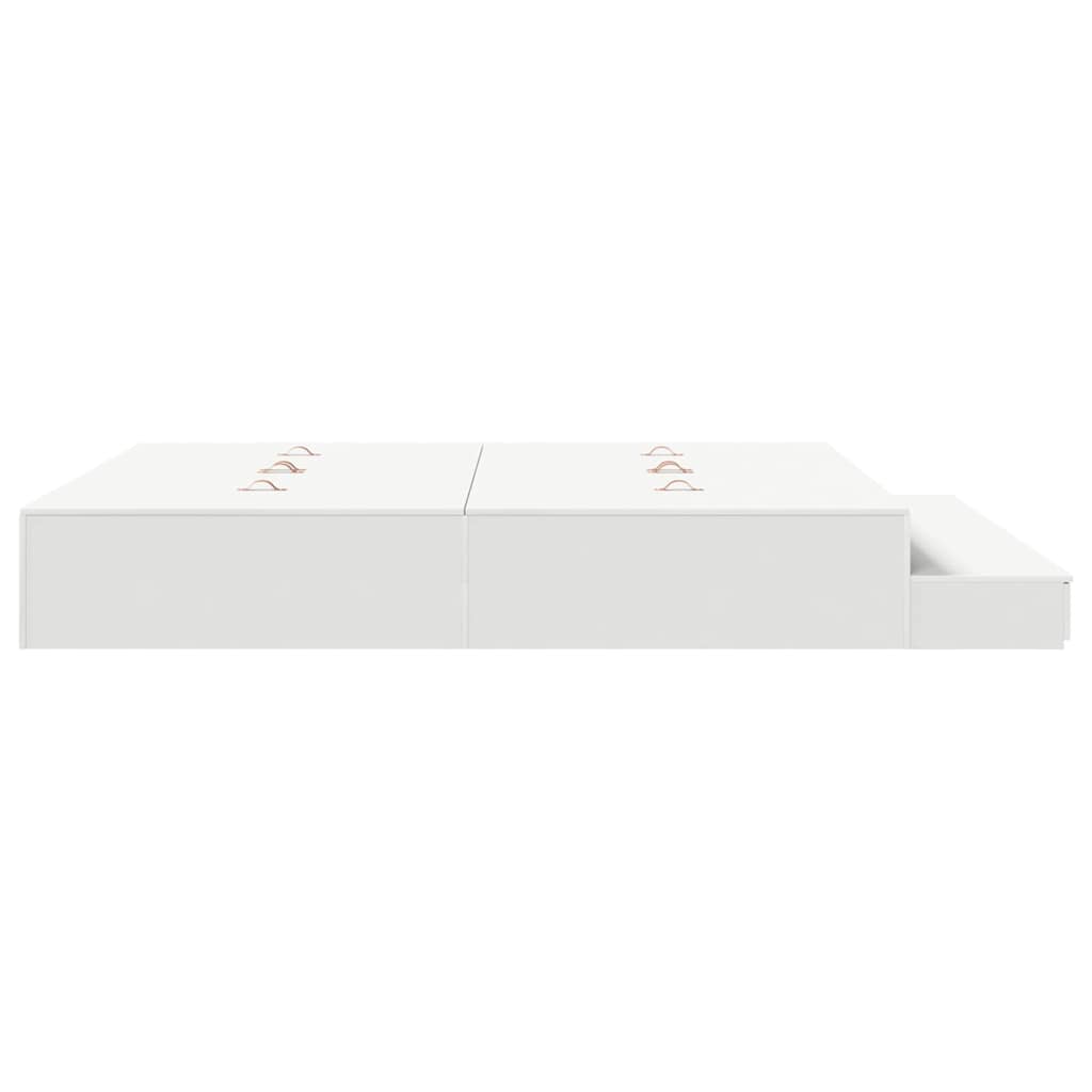 Storage Bed Frame White 236.5 x 200 x 31.5 cm Engineered wood