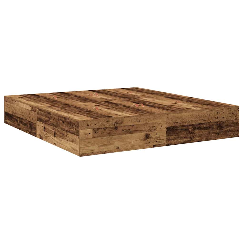 Storage Bed Frame with Drawer Old wood 236.5 x 200 x 31.5 cm