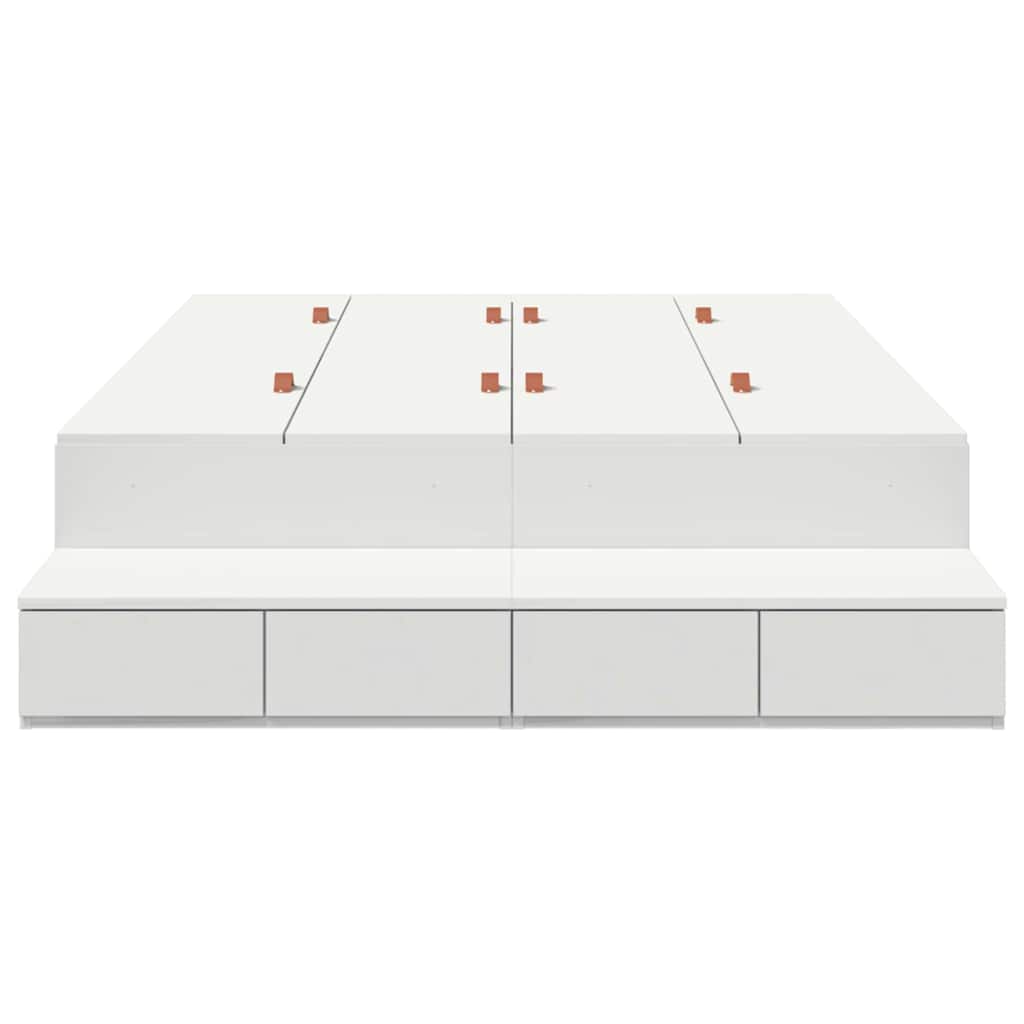 Storage Bed Frame White 236.5 x 120 x 31.5 cm Engineered wood