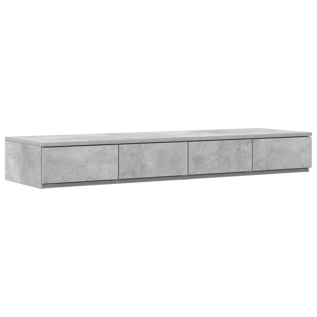 Storage Bed Frame with Door Concrete Grey 236.5 x 120 x 31.5 cm