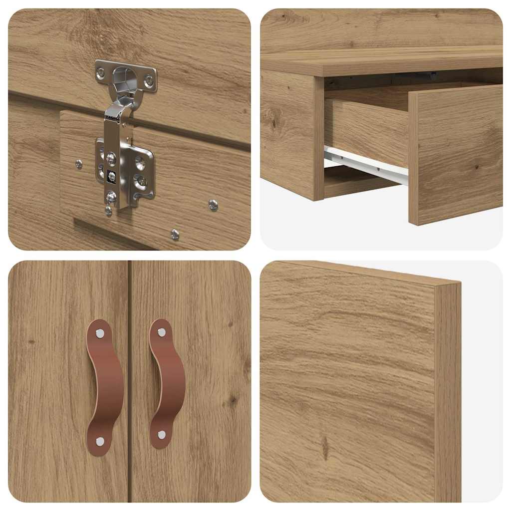Storage Bed Frame with Drawer Artisan oak 236.5 x 120 x 31.5 cm