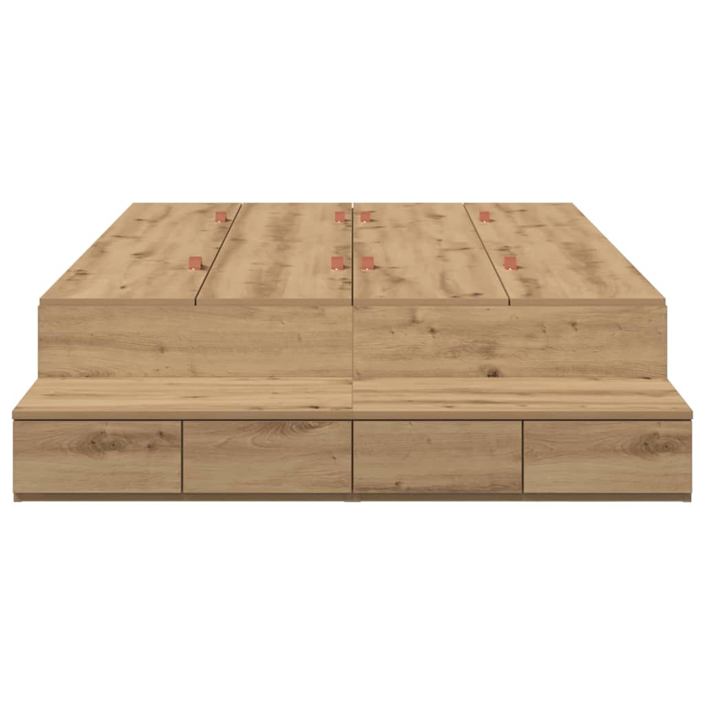 Storage Bed Frame with Drawer Artisan oak 236.5 x 120 x 31.5 cm