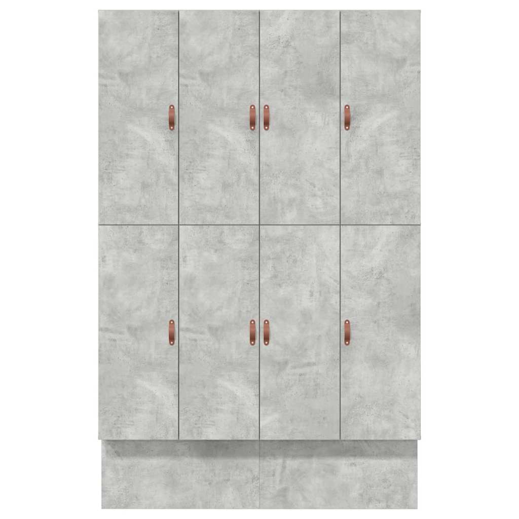 Storage Bed Frame with Door Concrete Grey 236.5 x 150 x 31.5 cm