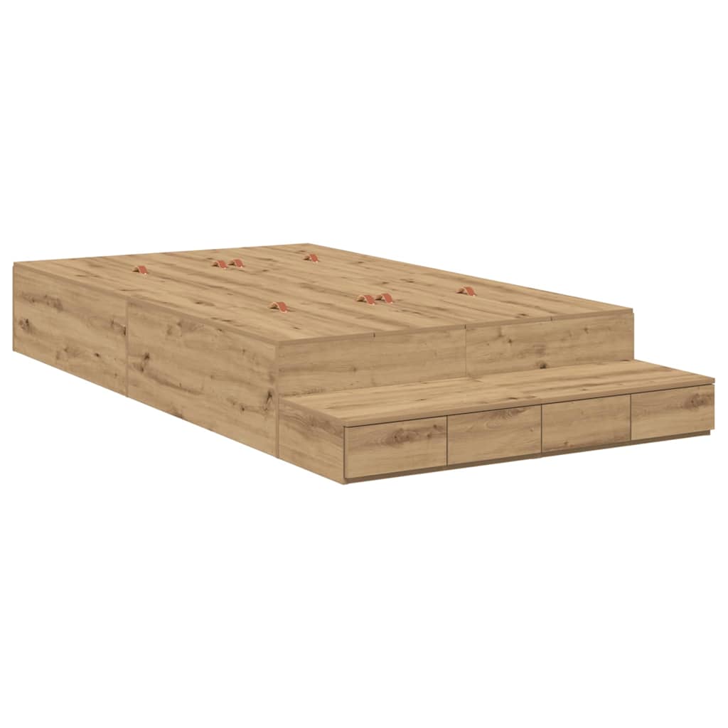 Storage Bed Frame with Drawer Artisan oak 226.5 x 120 x 31.5 cm