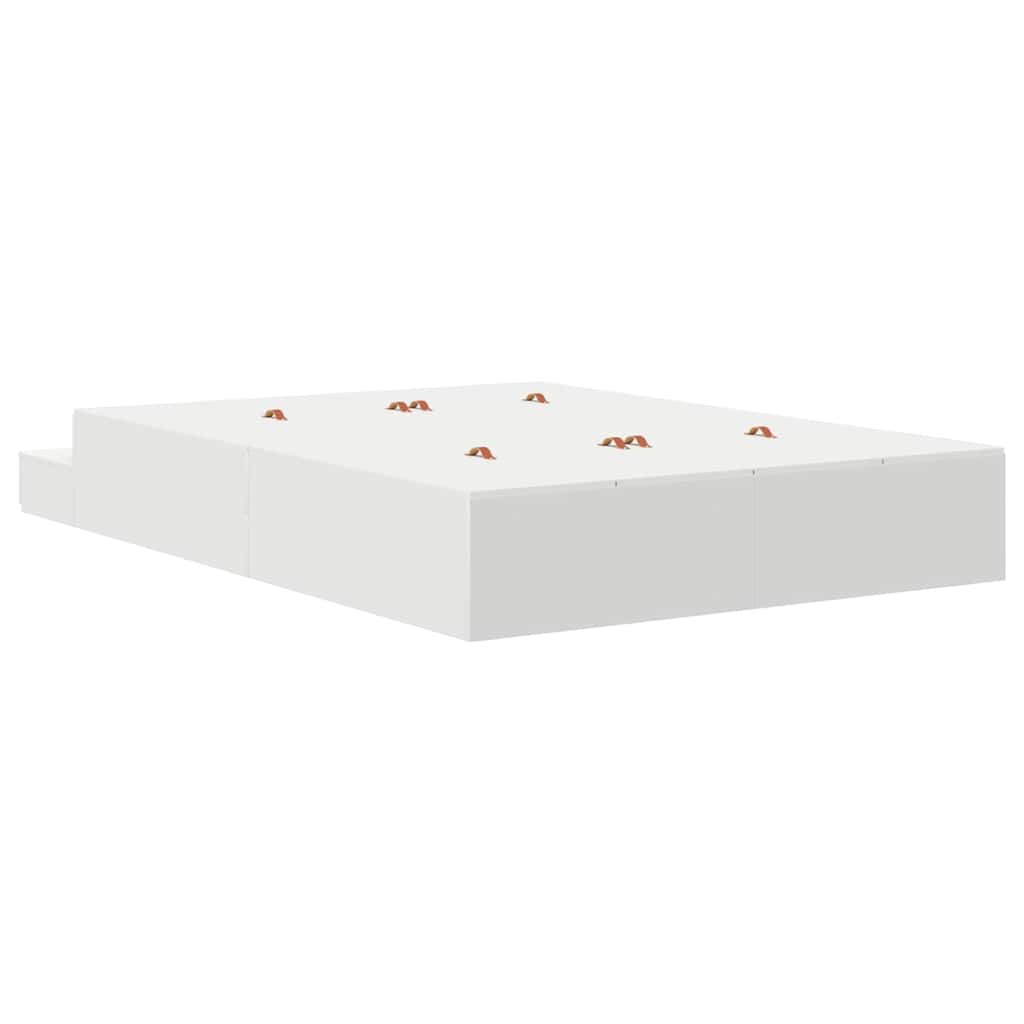 Storage Bed Frame White 226.5 x 140 x 31.5 cm Engineered wood